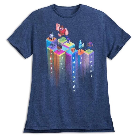 DISNEY WRECK IT RALPH BREAKS THE INTERNET TEE HEATHER BLUE T-SHIRT XL - Picture 1 of 4